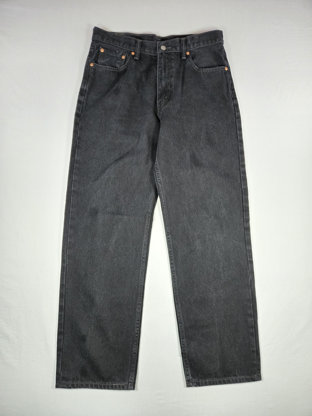 Levi’s 550 Retro 2016 Relaxed Fit Baggy Black Tapered Denim Jeans 35x32